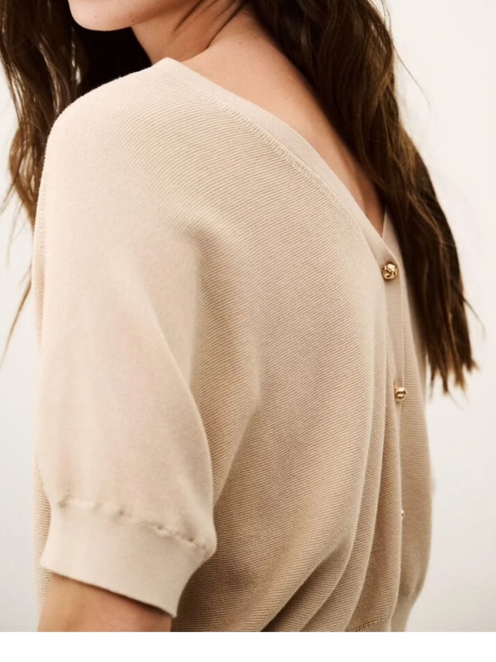 ba&sh Basem V-Neck Cardigan - Loose Fit Designer Sweater/ crop